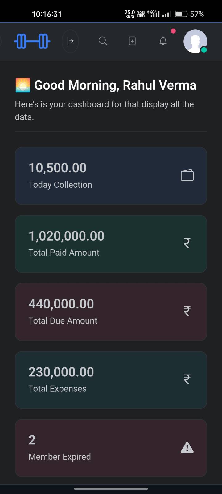 Mobile App Screen 1 - Dark